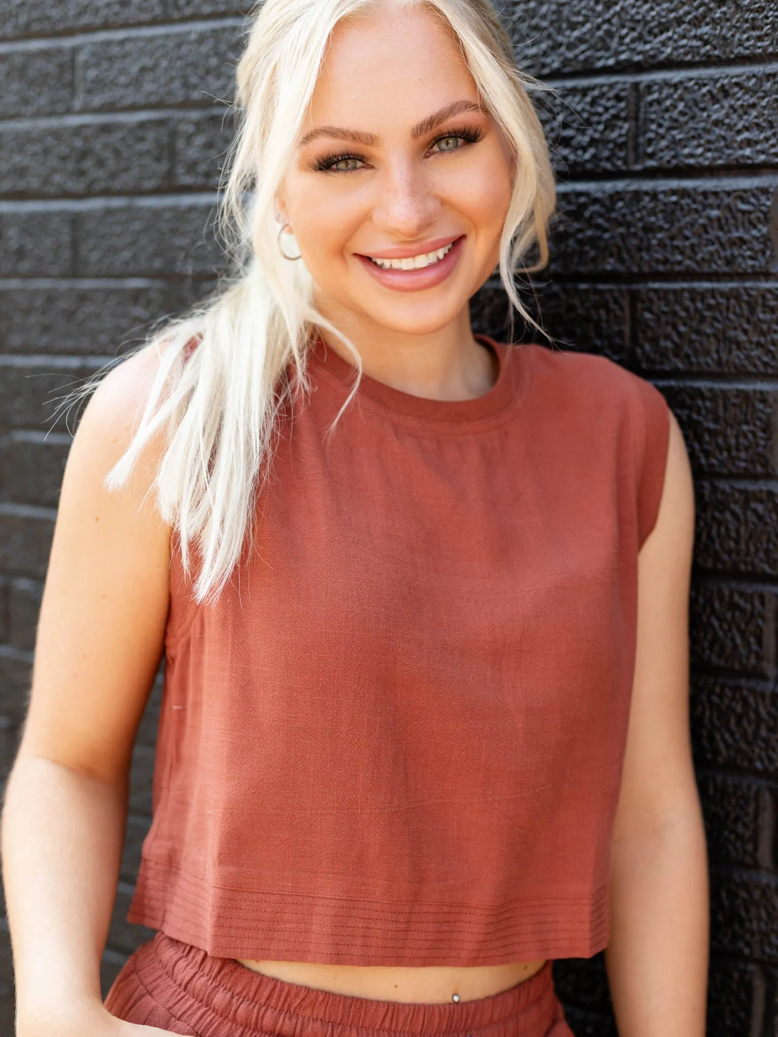 Linen Sleeveless Top