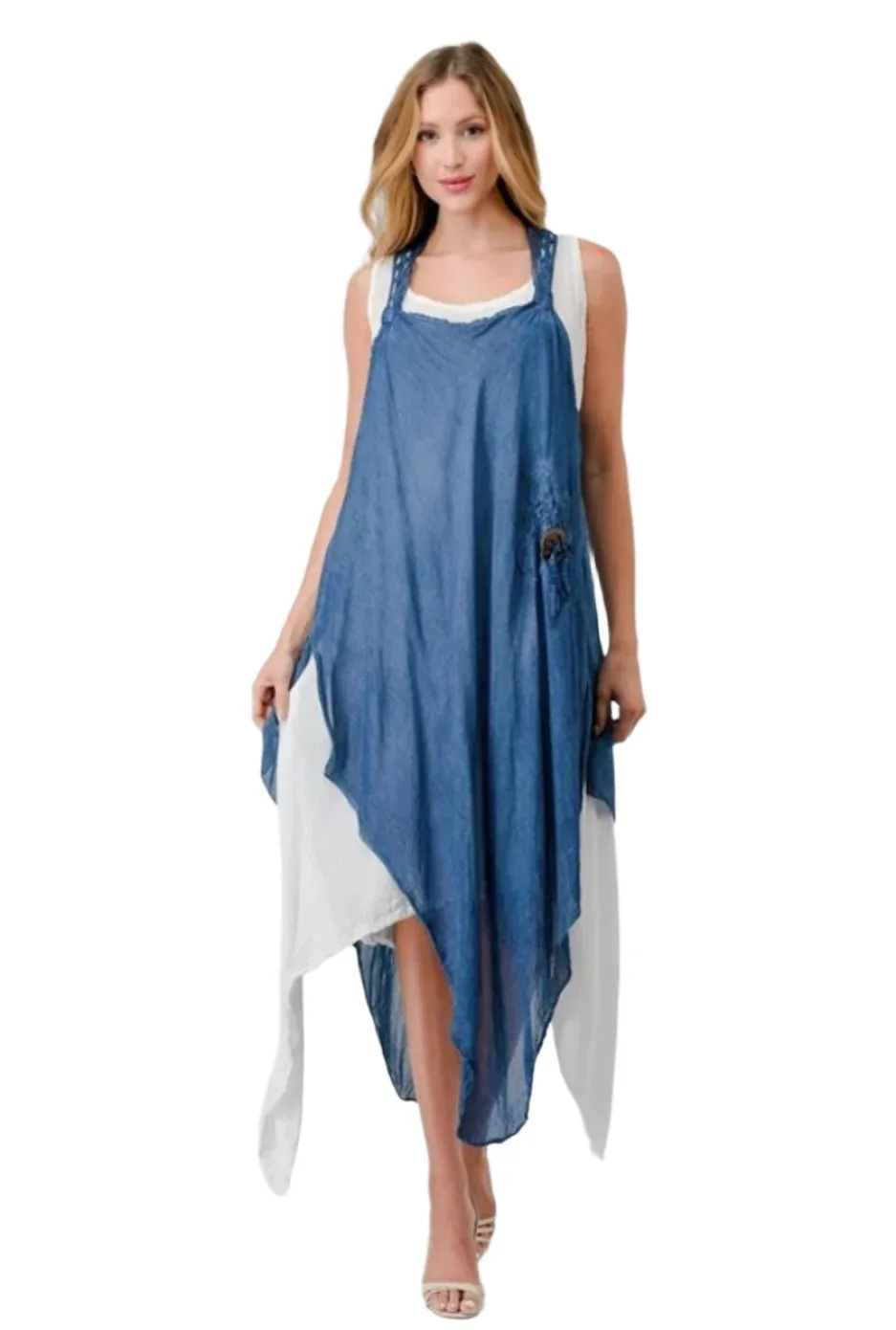 Long BlueDenim Dress 100% Cotton