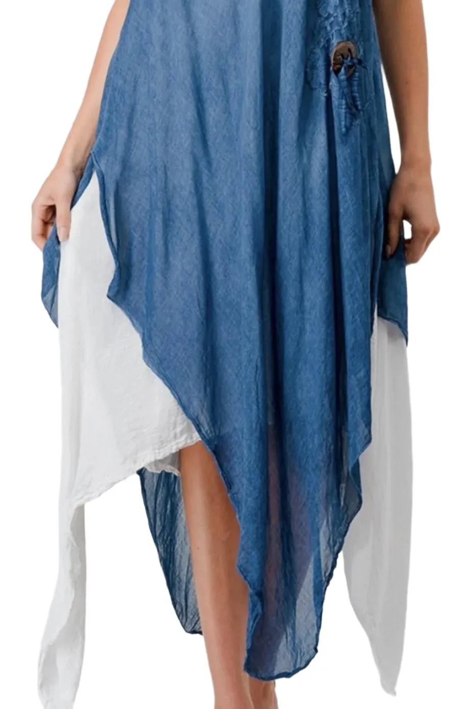 Long BlueDenim Dress 100% Cotton