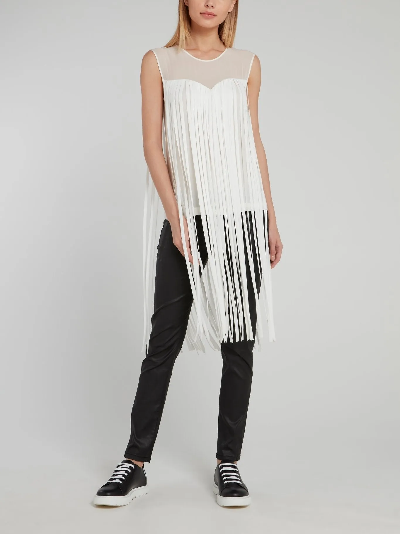 Long Fringe Mesh Panel Top
