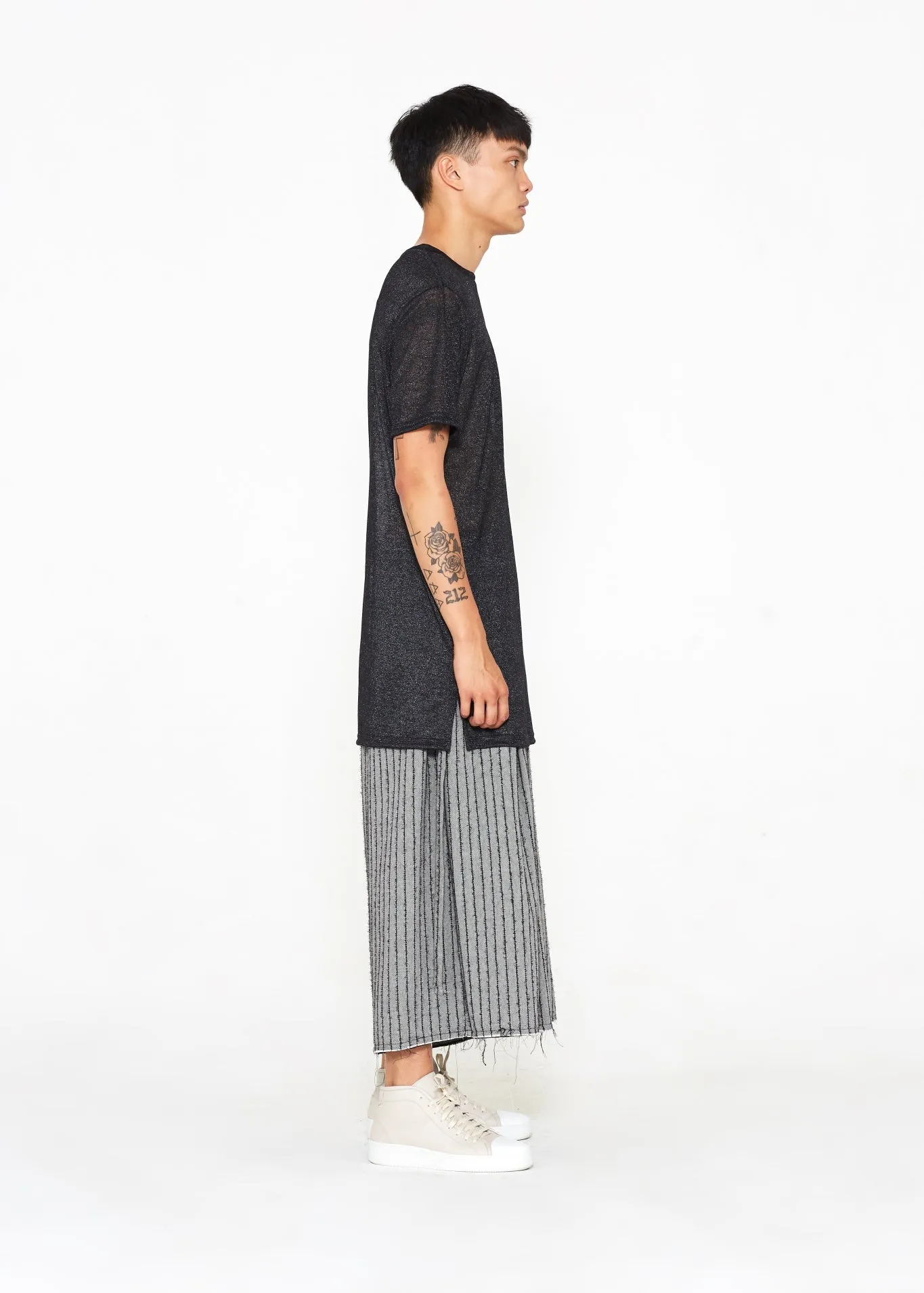 Long Mesh Black Cupro T-shirt