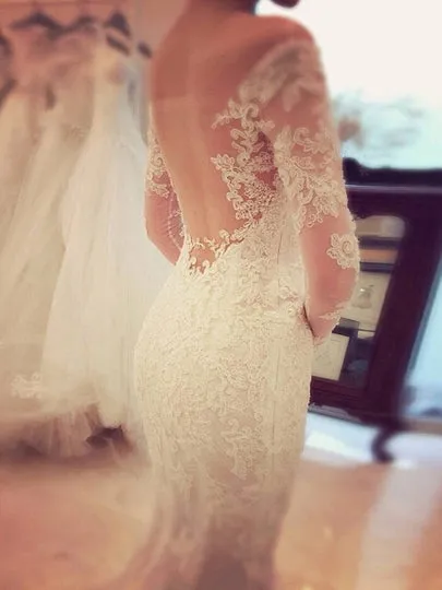 Long Sleeves Mermaid Wedding Dress