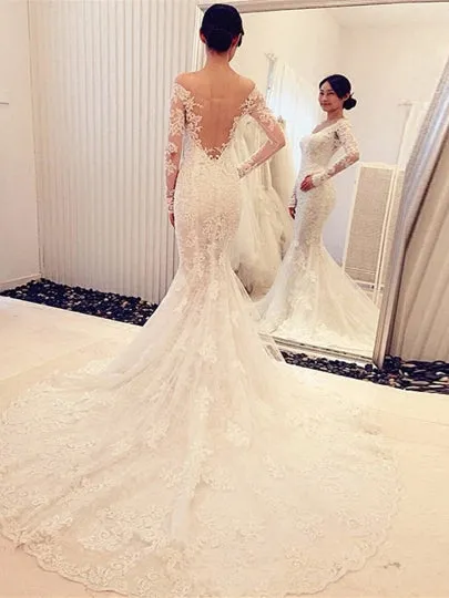 Long Sleeves Mermaid Wedding Dress
