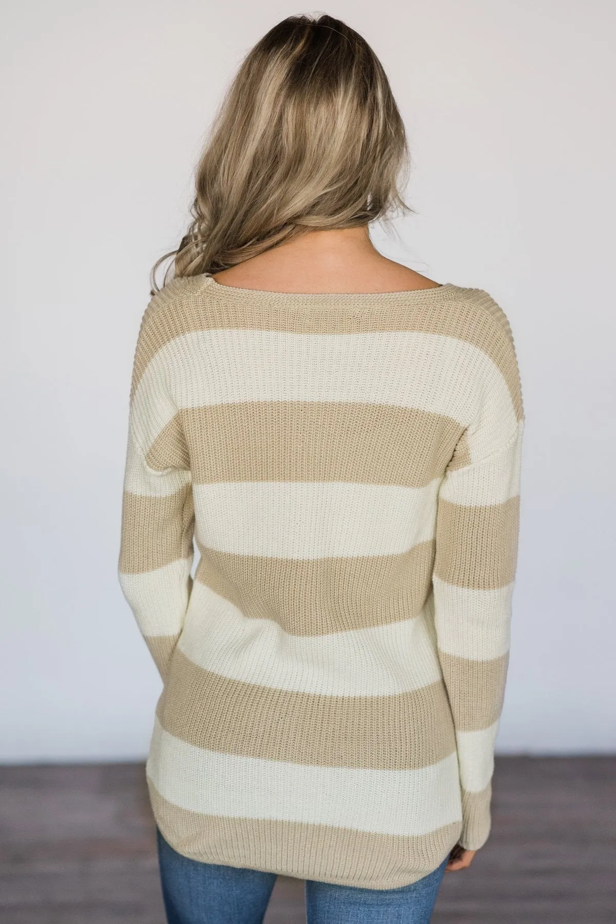 Love You More Striped Top ~ Beige