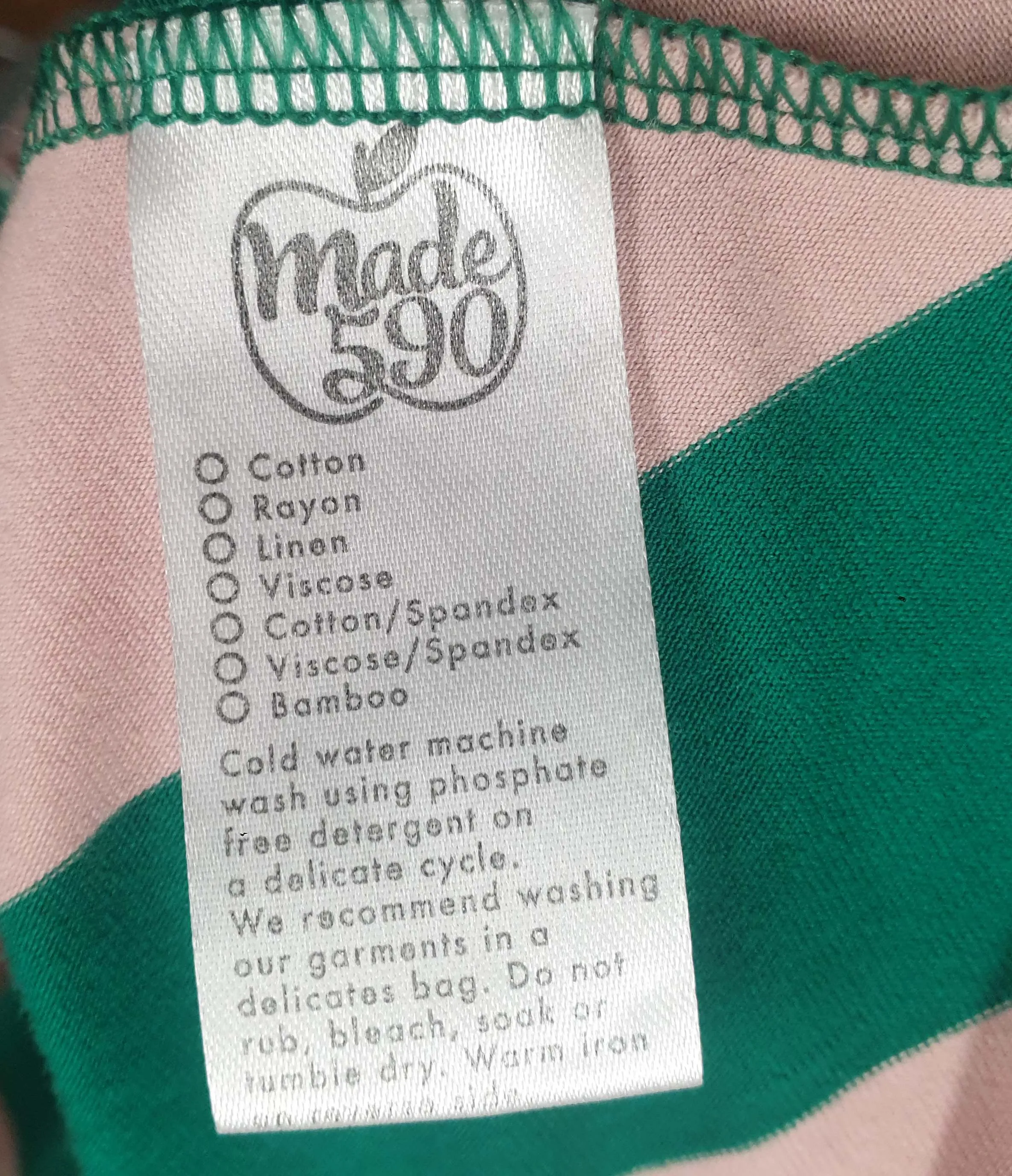 Made590 green and pink striped top size 3XL