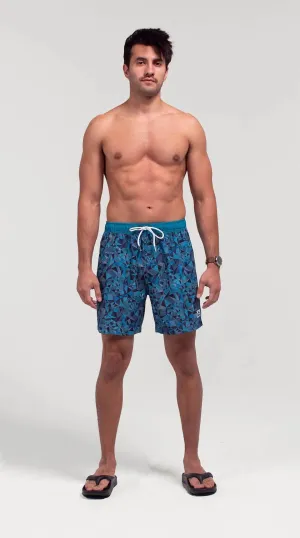Men's Elastic Waist Boardshorts - Diamond Reef
