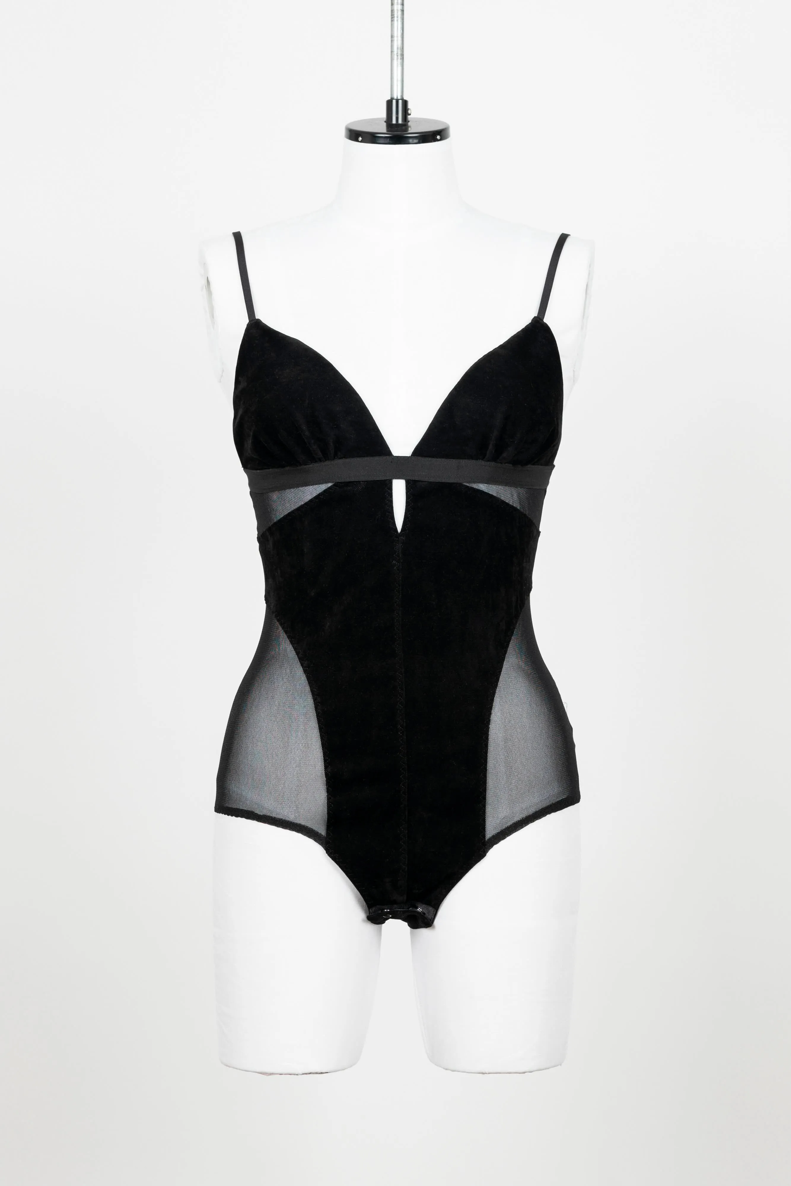 MESH COMBINED VELOUR BODYSUIT