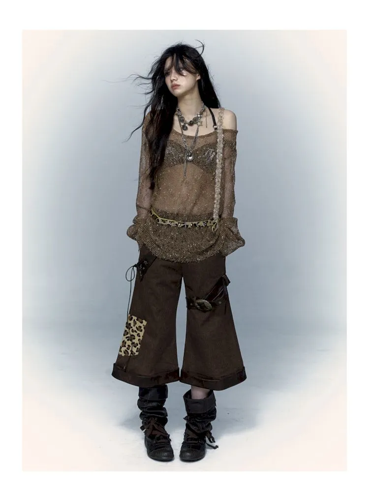 mesh hole hollow long T