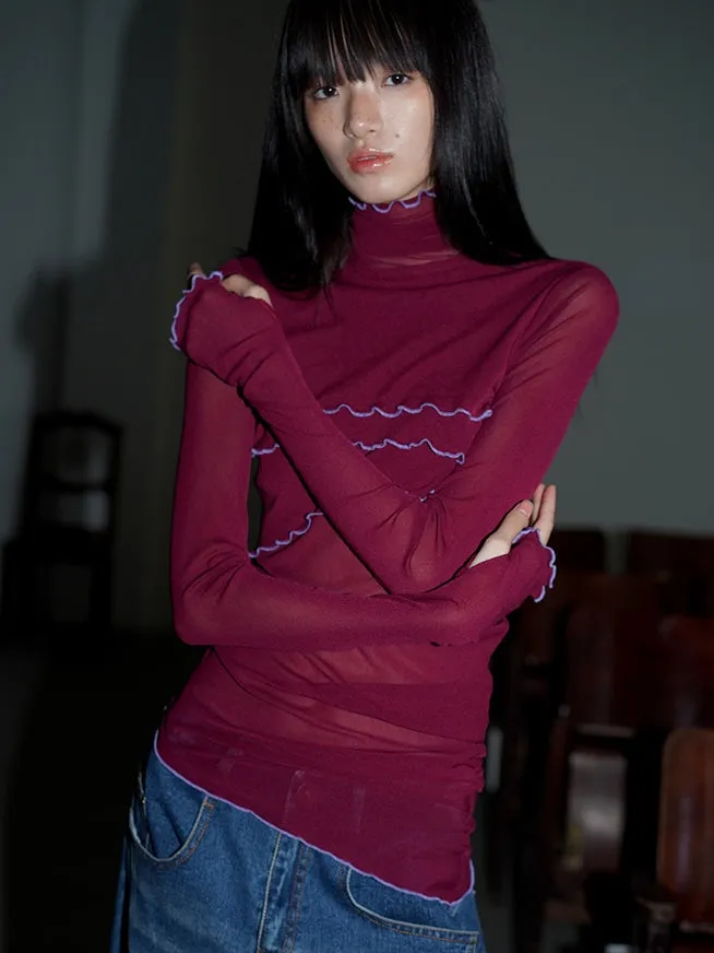 Mesh Long-sleeved T-shirt