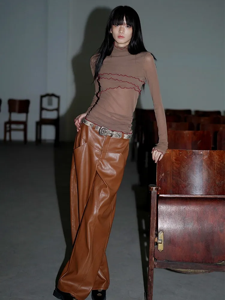 Mesh Long-sleeved T-shirt