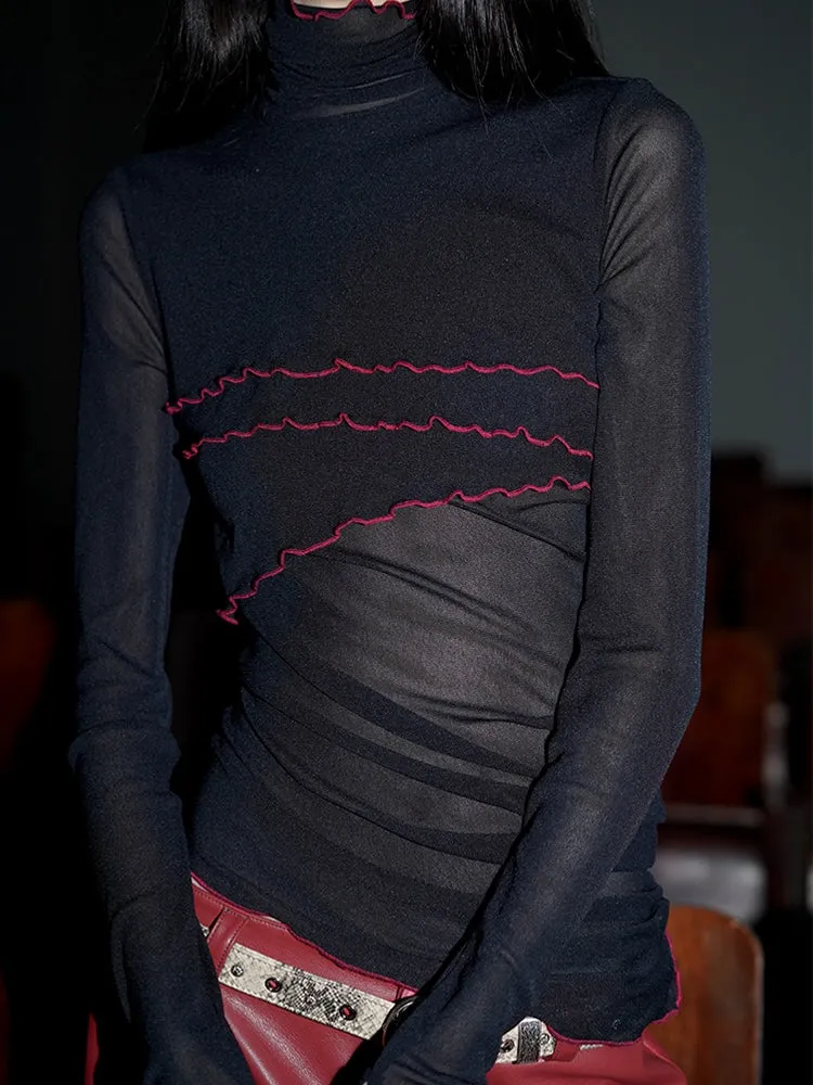 Mesh Long-sleeved T-shirt