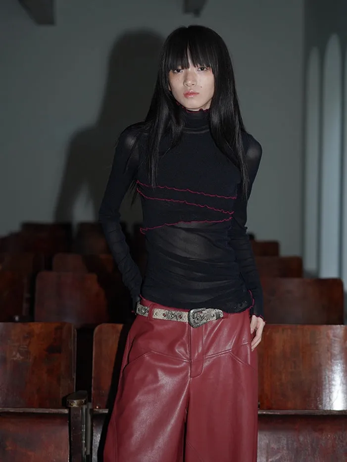 Mesh Long-sleeved T-shirt