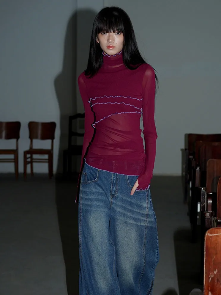 Mesh Long-sleeved T-shirt