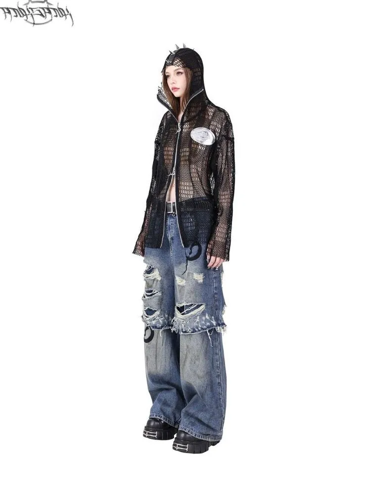 Mesh Patch Long Sleeve T