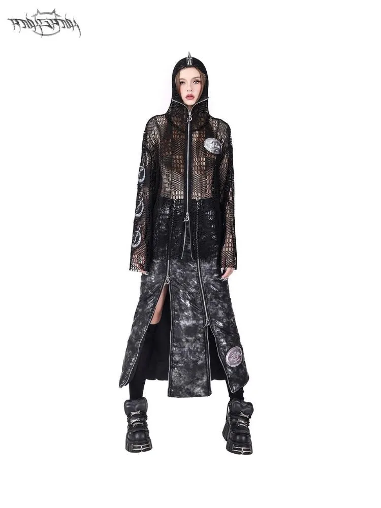 Mesh Patch Long Sleeve T