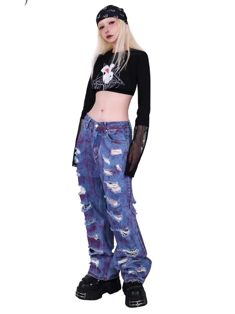 Mesh Two-piece Printed T-shirt