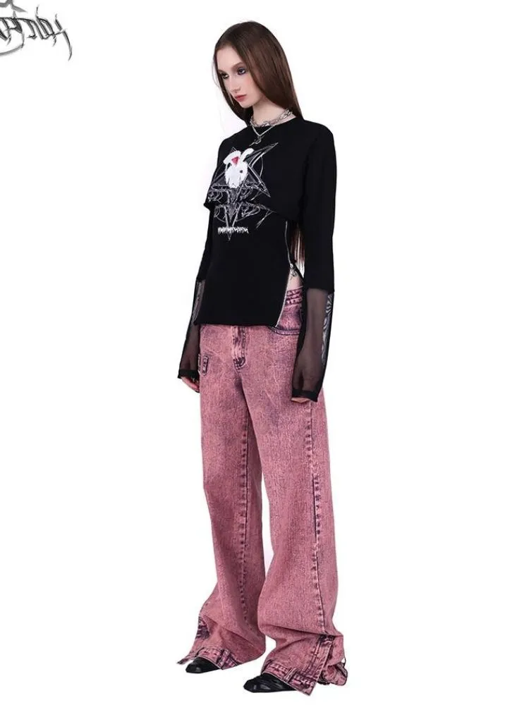 Mesh Two-piece Printed T-shirt