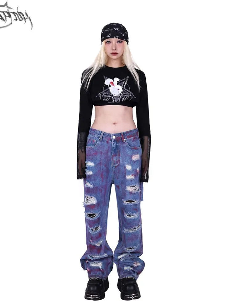 Mesh Two-piece Printed T-shirt