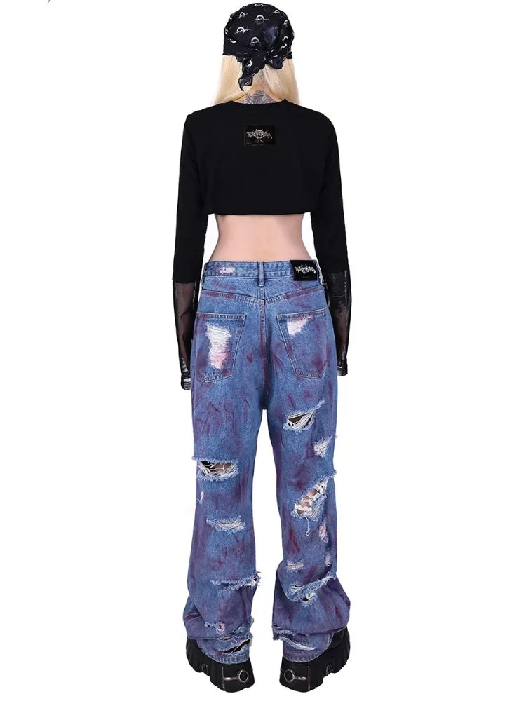 Mesh Two-piece Printed T-shirt