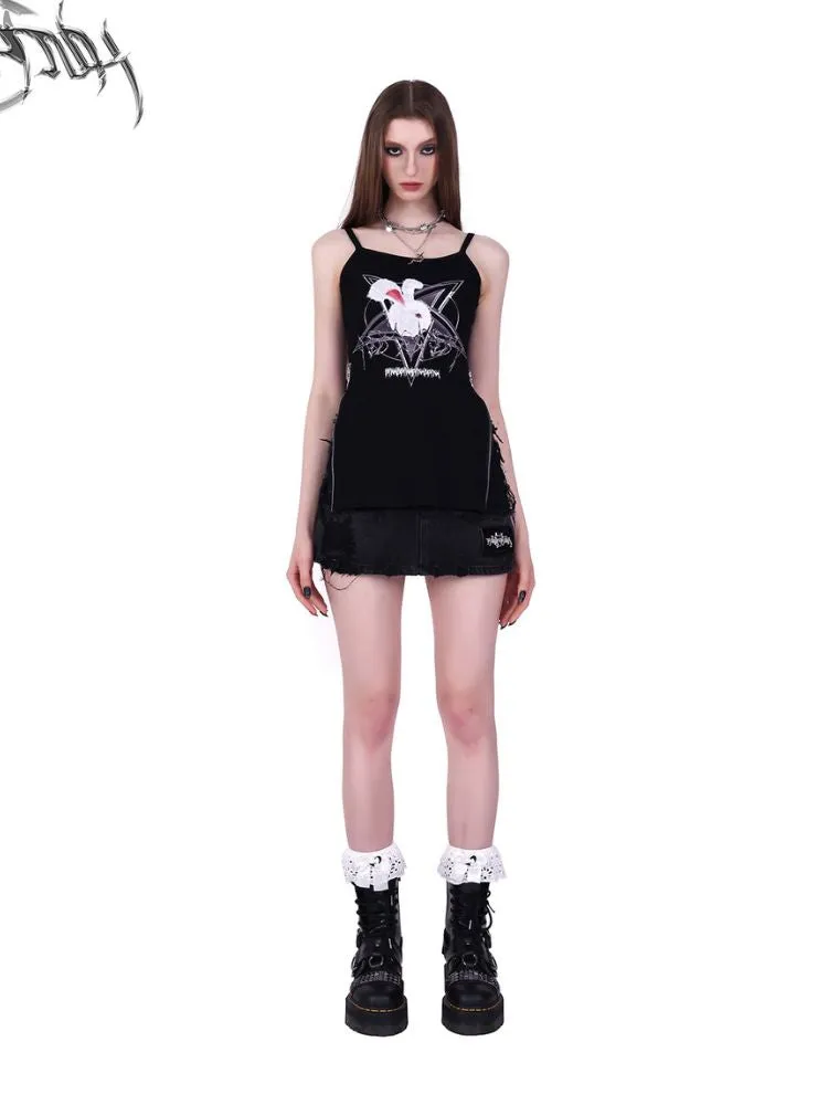 Mesh Two-piece Printed T-shirt