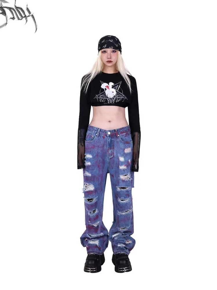 Mesh Two-piece Printed T-shirt