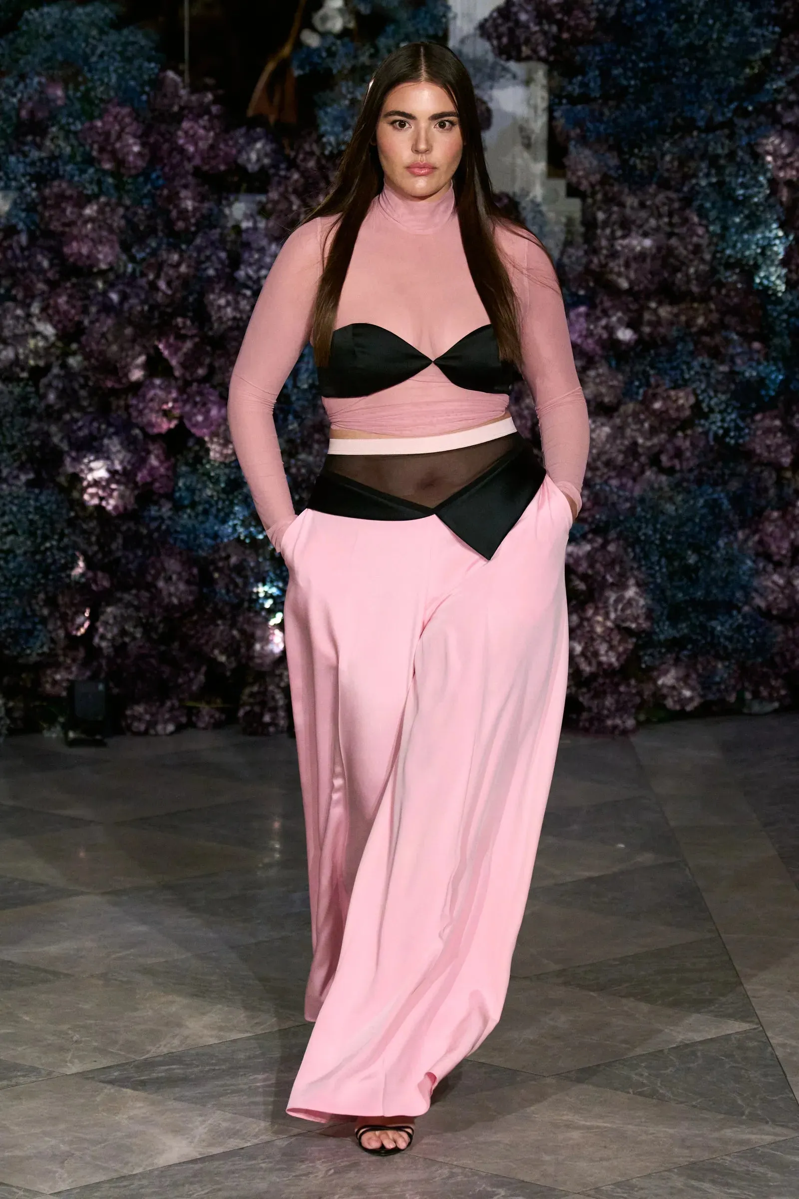 Mock Neck Mesh Top