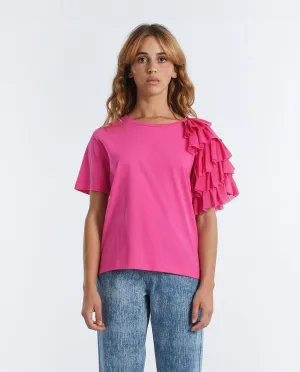 MOLLY BRACKEN TOP WITH RUFFLES ONE SHOULDER