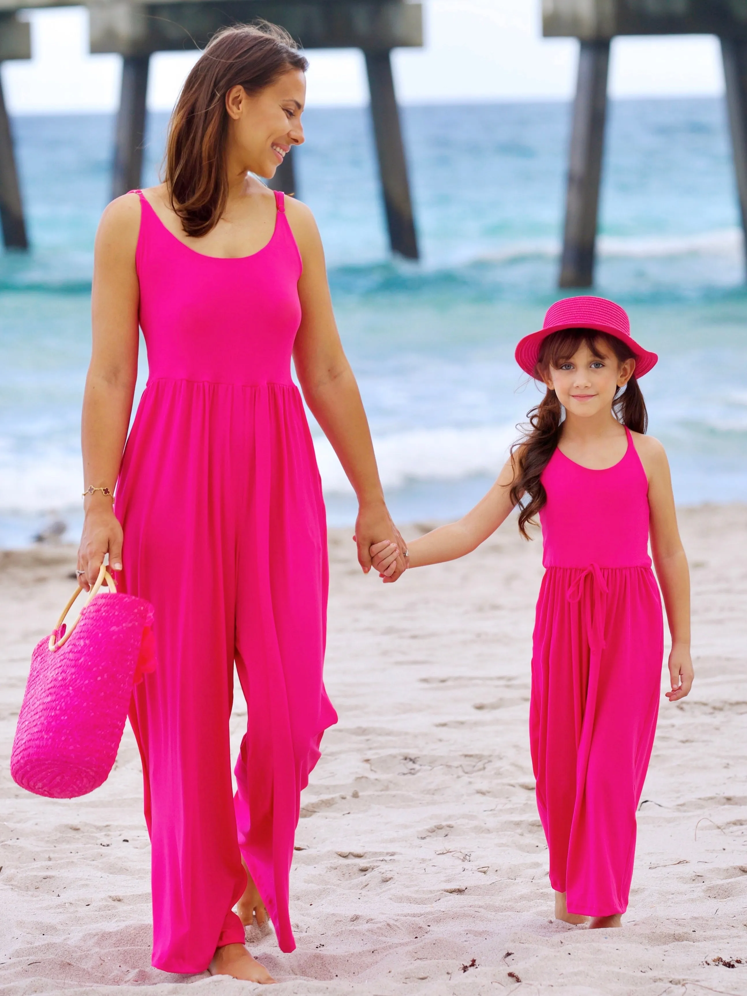 Mommy and Me Blushing Beauties Fuchsia Jumpsuit