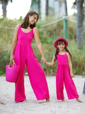 Mommy and Me Blushing Beauties Fuchsia Jumpsuit