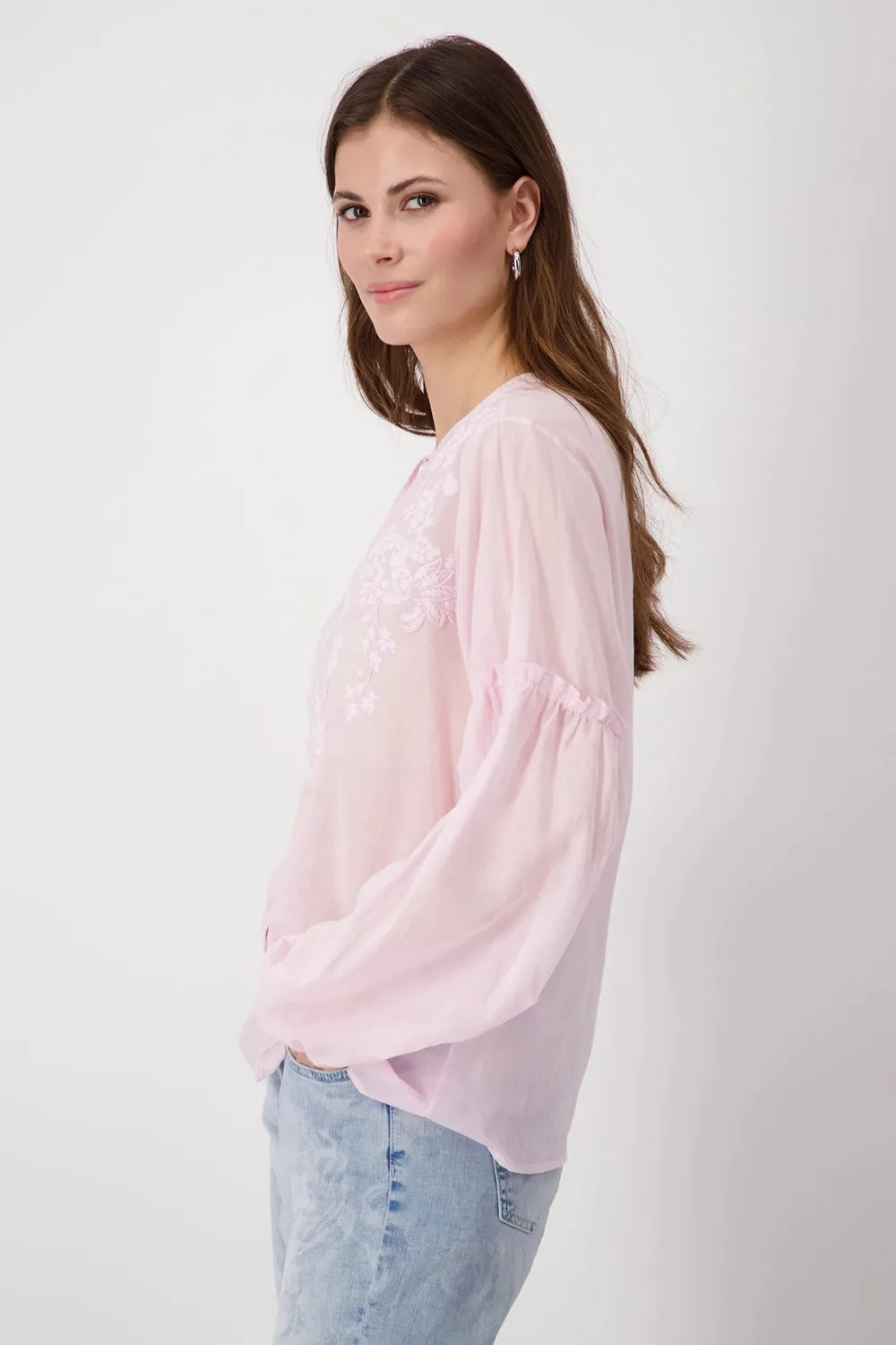 Monari Printed Blouse in Flamingo M408643
