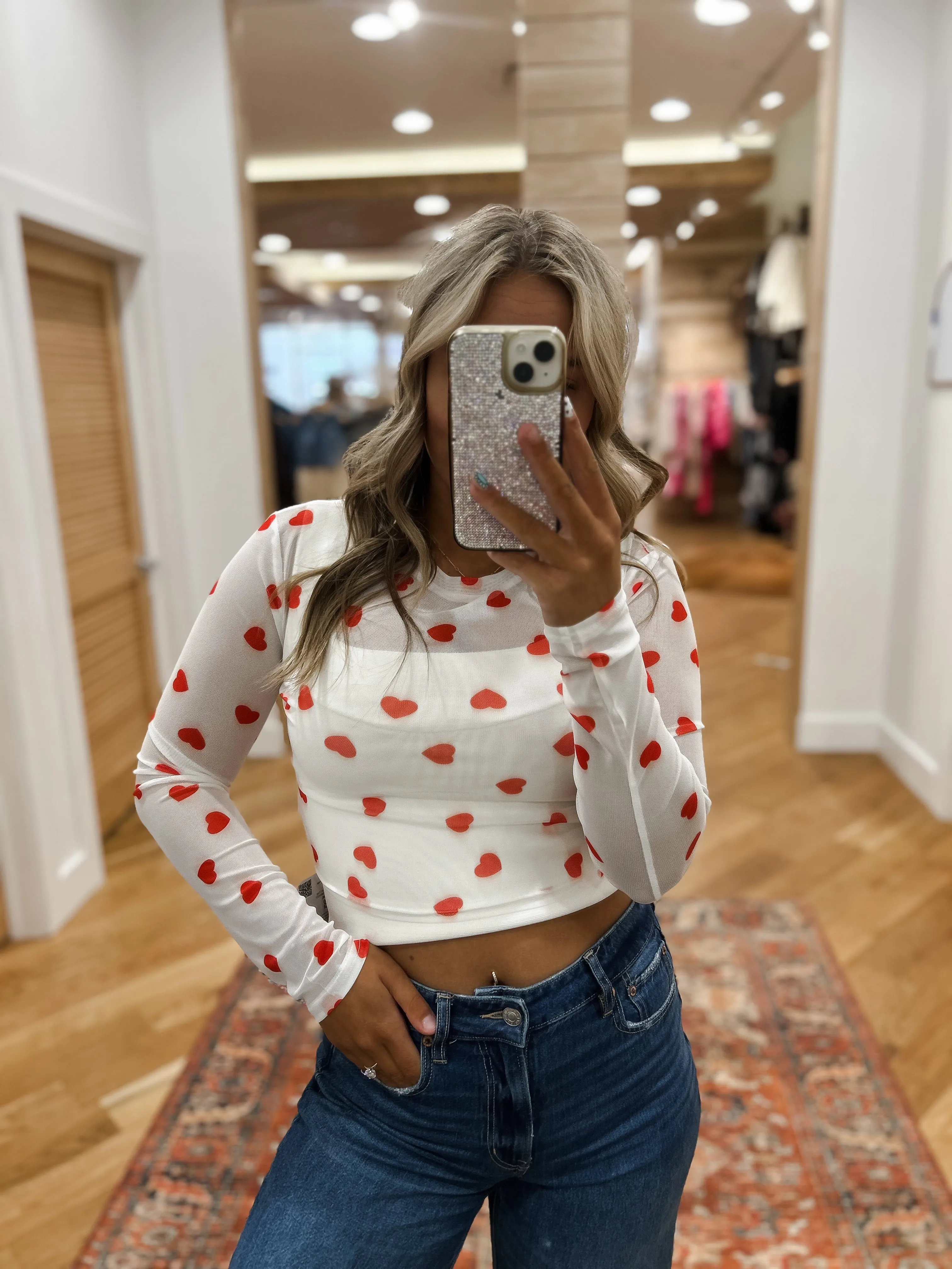 MS Heart Mesh Top