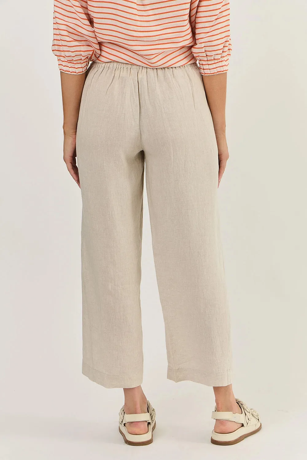 Naturals by O & J Linen Pants in Sand GA398
