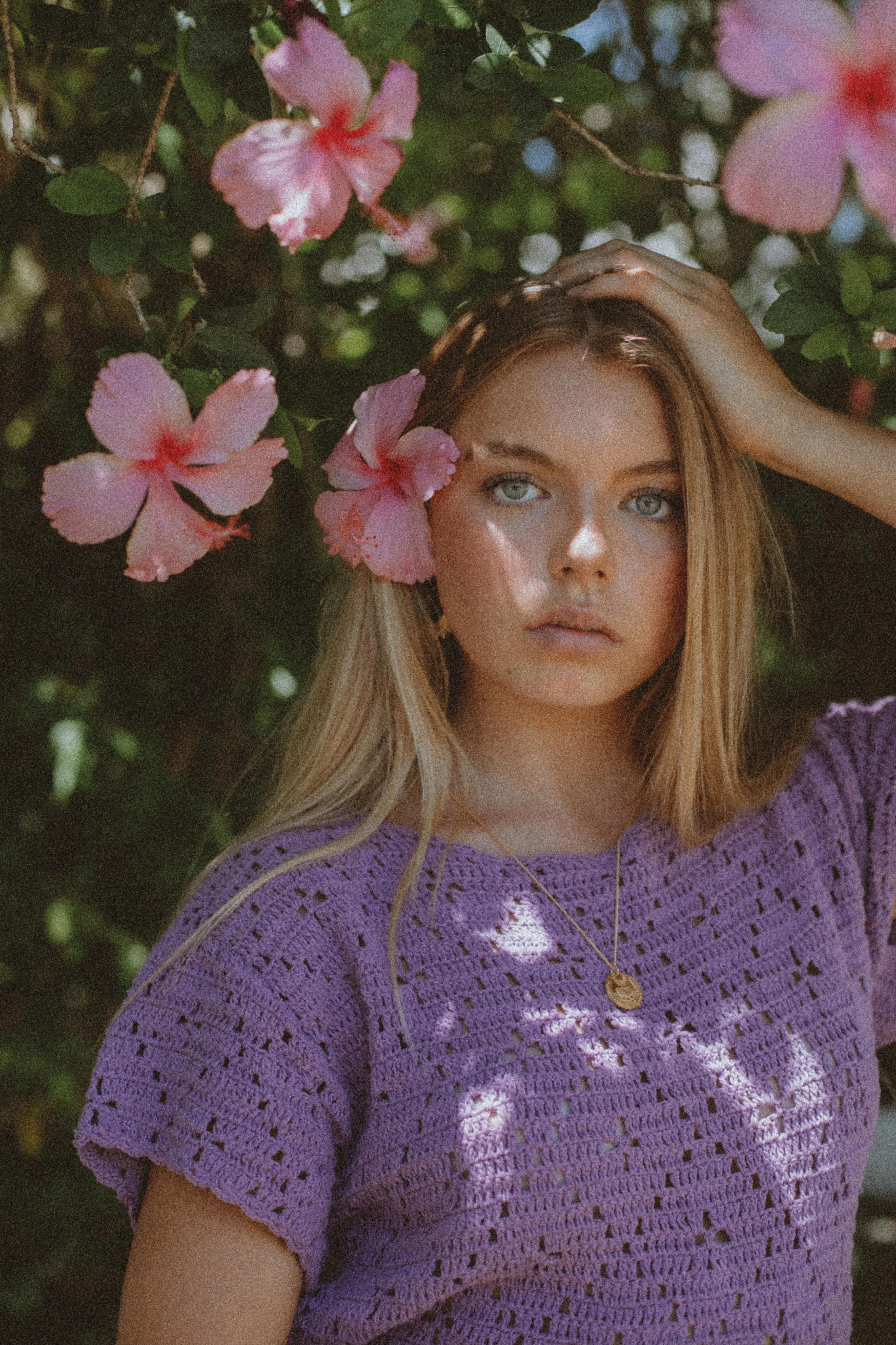 Nellie Crochet Mini Dress - Lavender