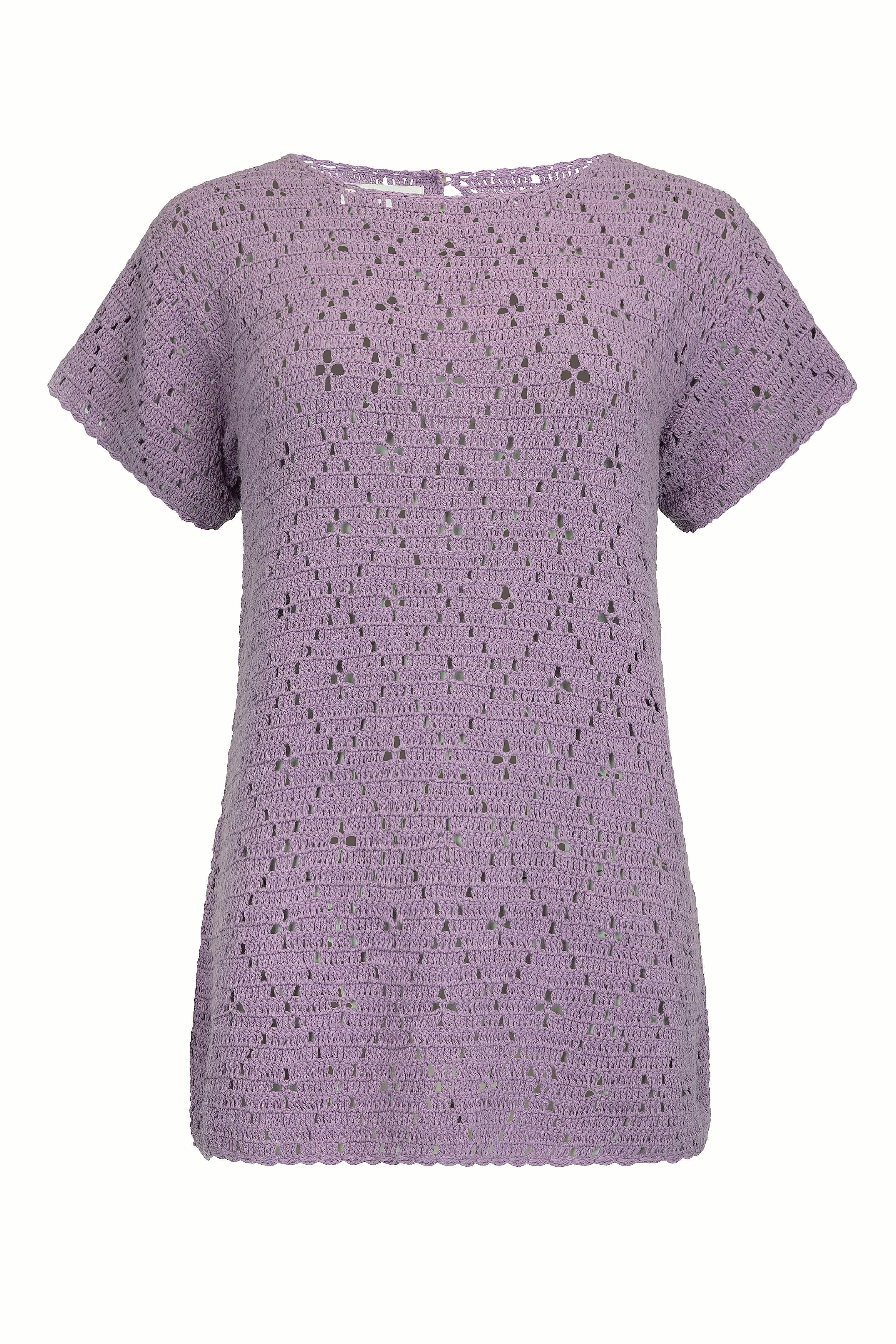 Nellie Crochet Mini Dress - Lavender