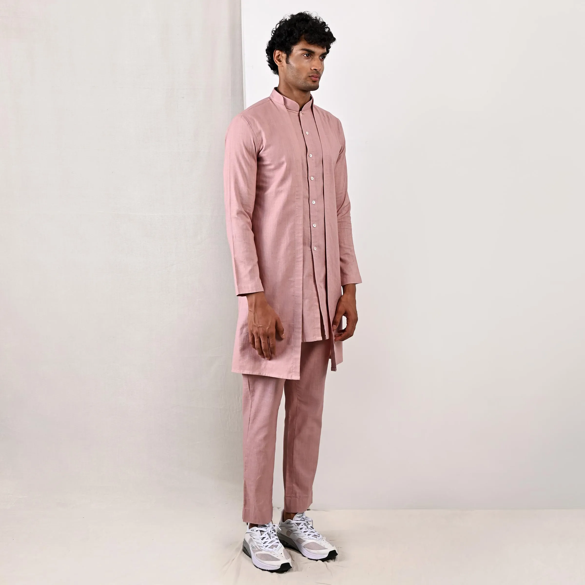 Neor - Mauve Jacket Style Kurta & Pant Set