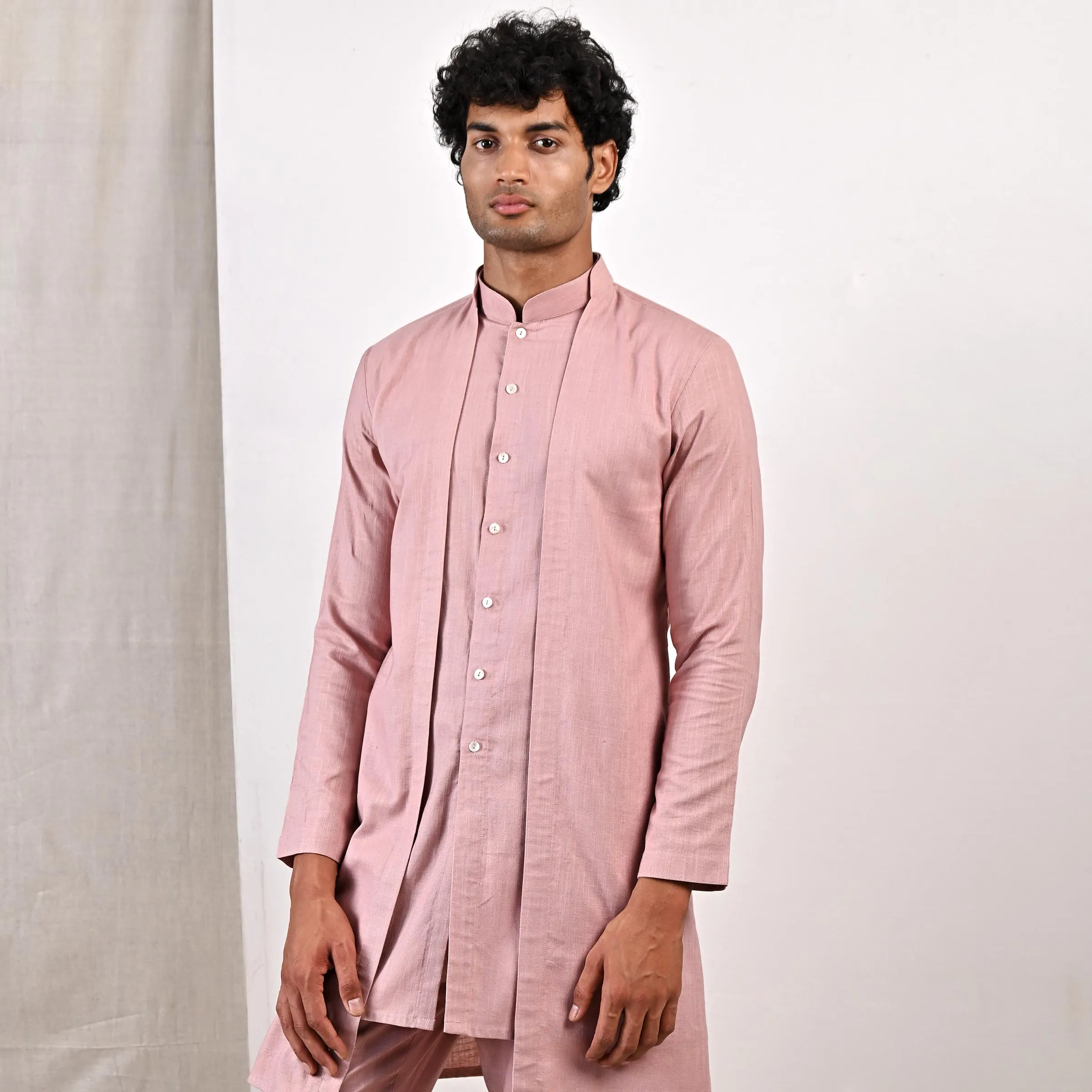 Neor - Mauve Jacket Style Kurta & Pant Set