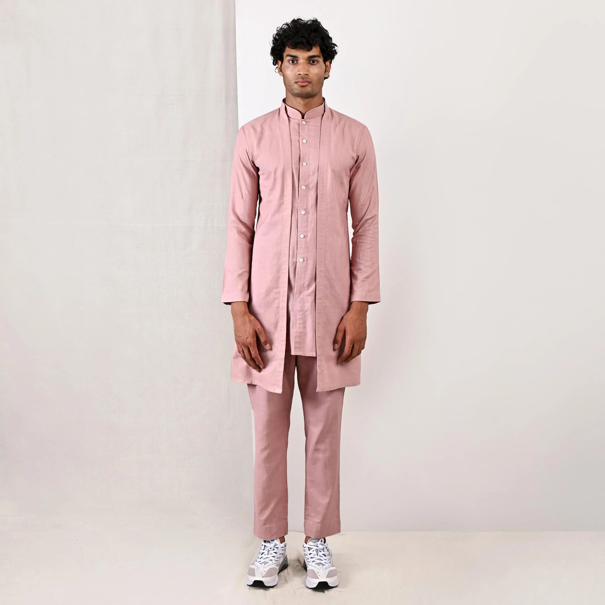 Neor - Mauve Jacket Style Kurta & Pant Set