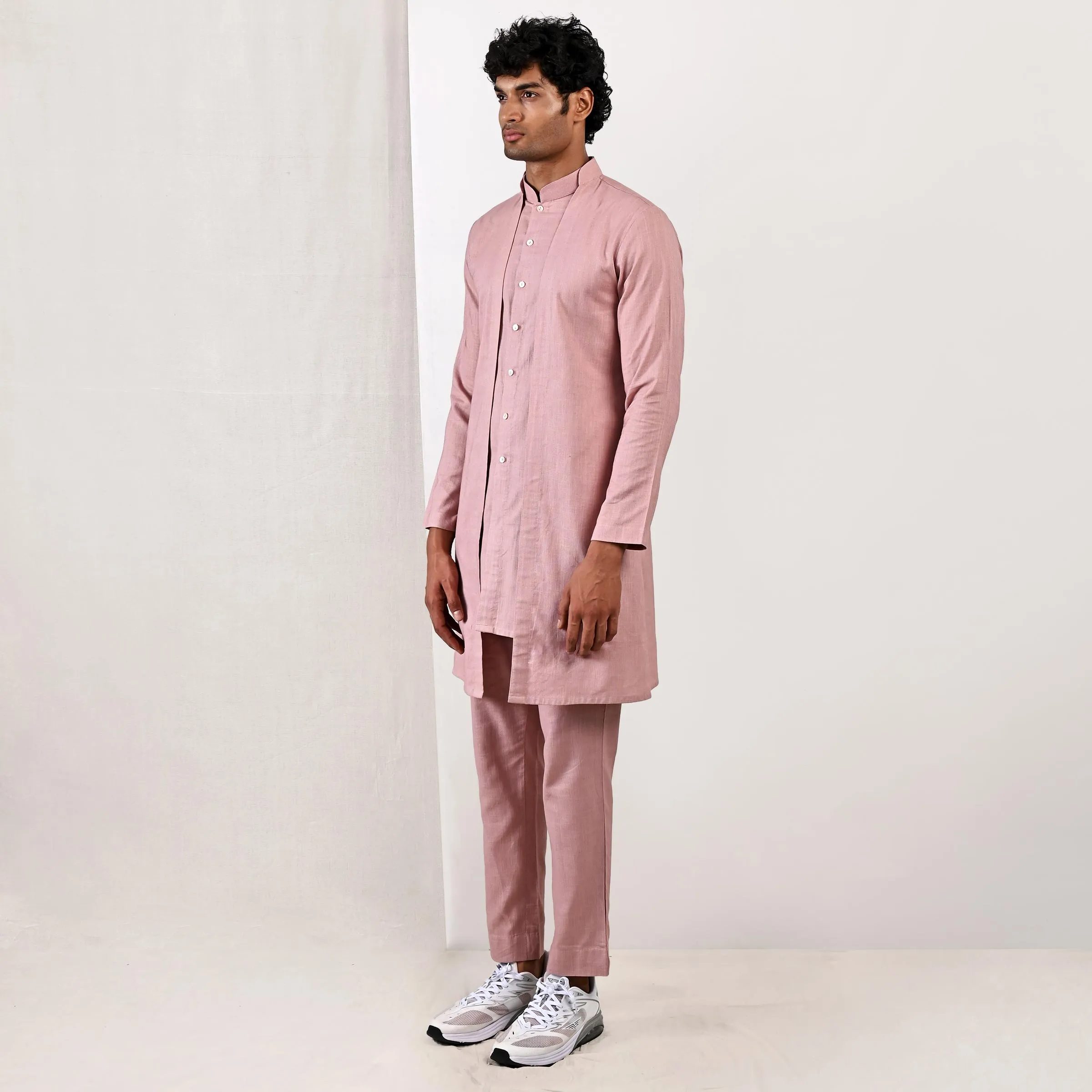 Neor - Mauve Jacket Style Kurta & Pant Set