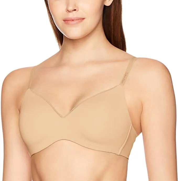 New with tags! CALVIN KLEIN Women's Sculpted Lightly Lined Wire free Bra in Bare, Sz XS!
