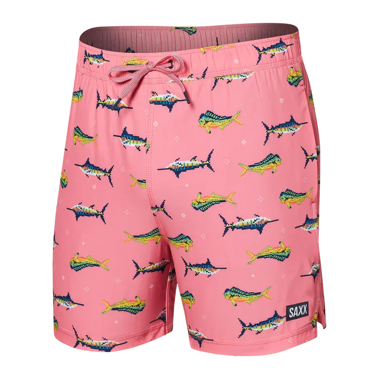 Oh Buoy Stretch Volley Swim Shorts 7" - Trophy Catch/Flamingo