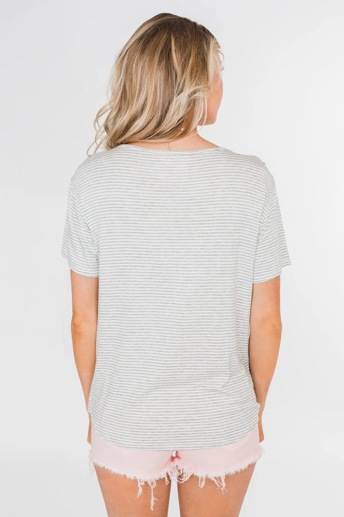 One Day At A Time Striped Color Block Top- Shades of Pink