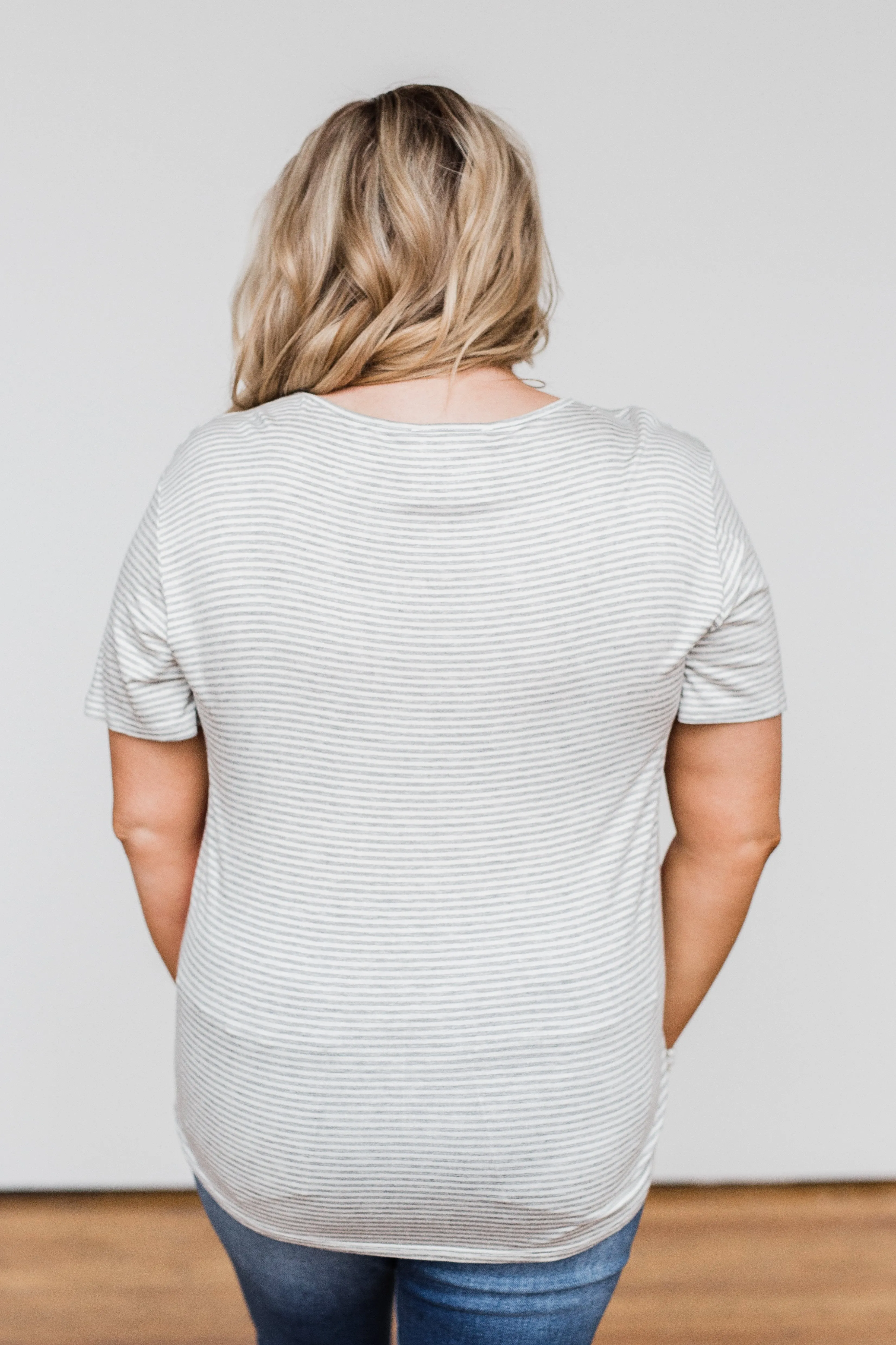 One Day At A Time Striped Color Block Top- Shades of Pink
