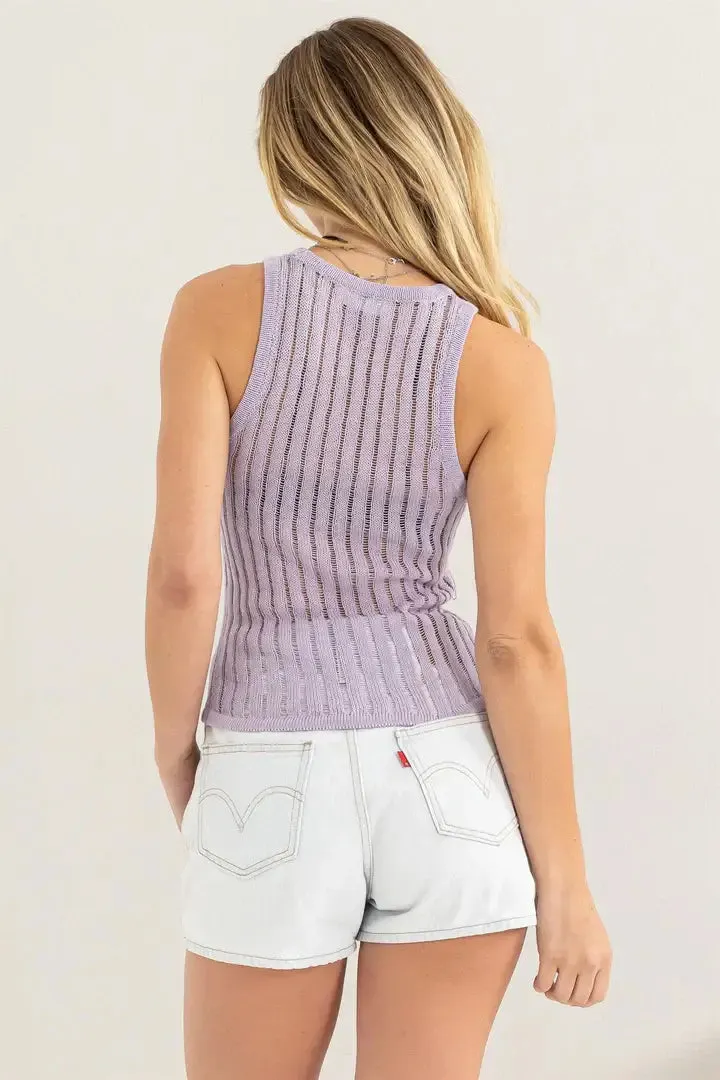 OPEN KNIT SWEATER TANK TOP