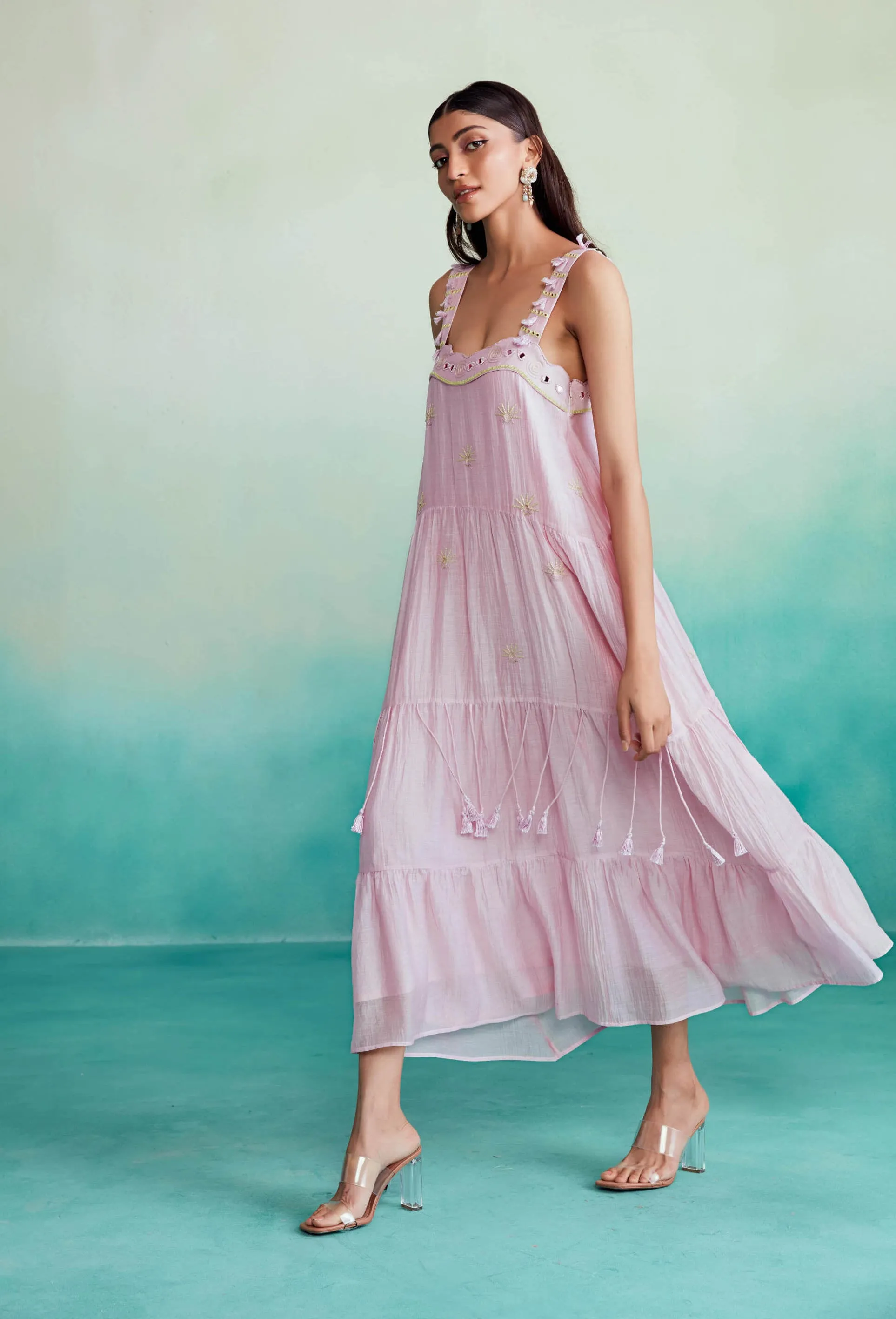 Orchid pink blossom dress