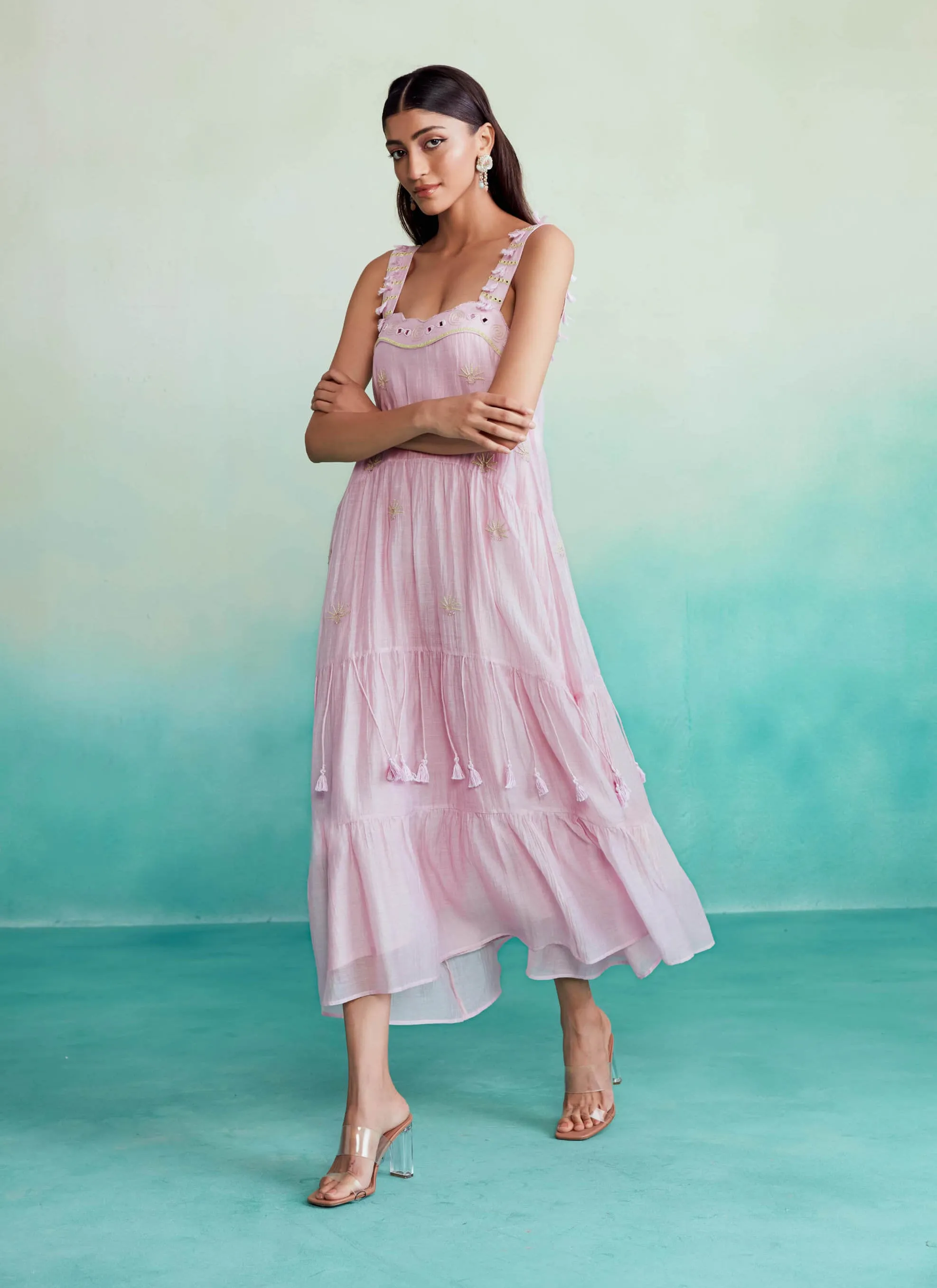 Orchid pink blossom dress