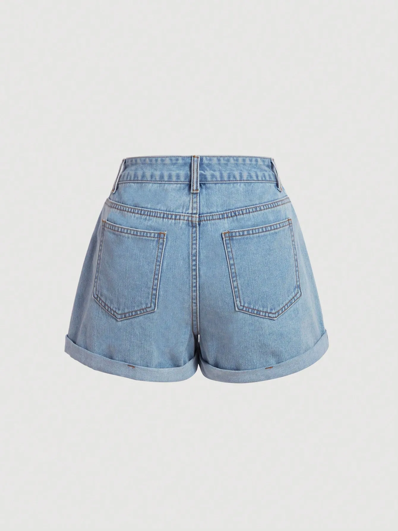 Pantalones cortos de mezclilla con bordado de cerezas