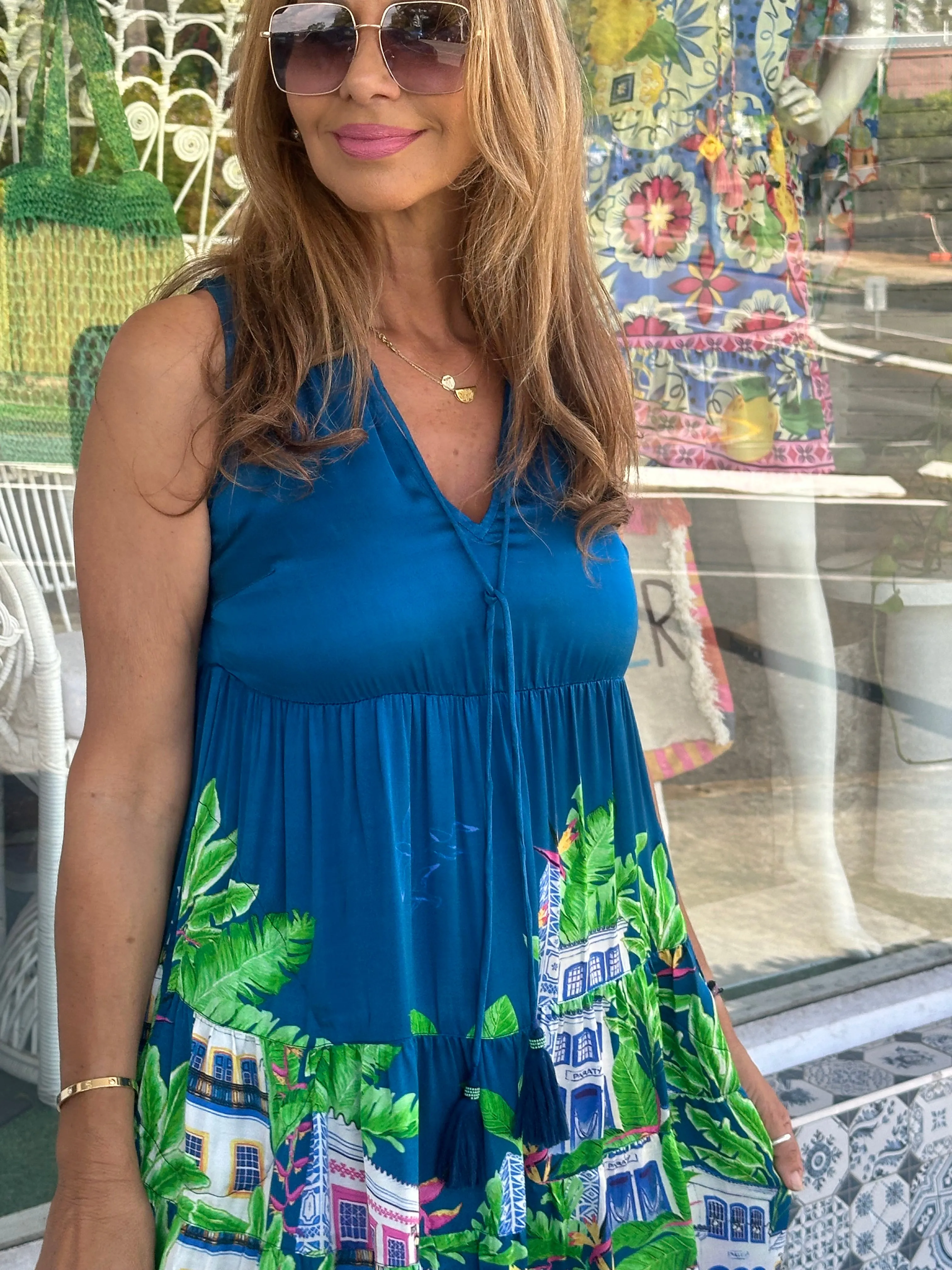 Paraty Teal Sun Dress