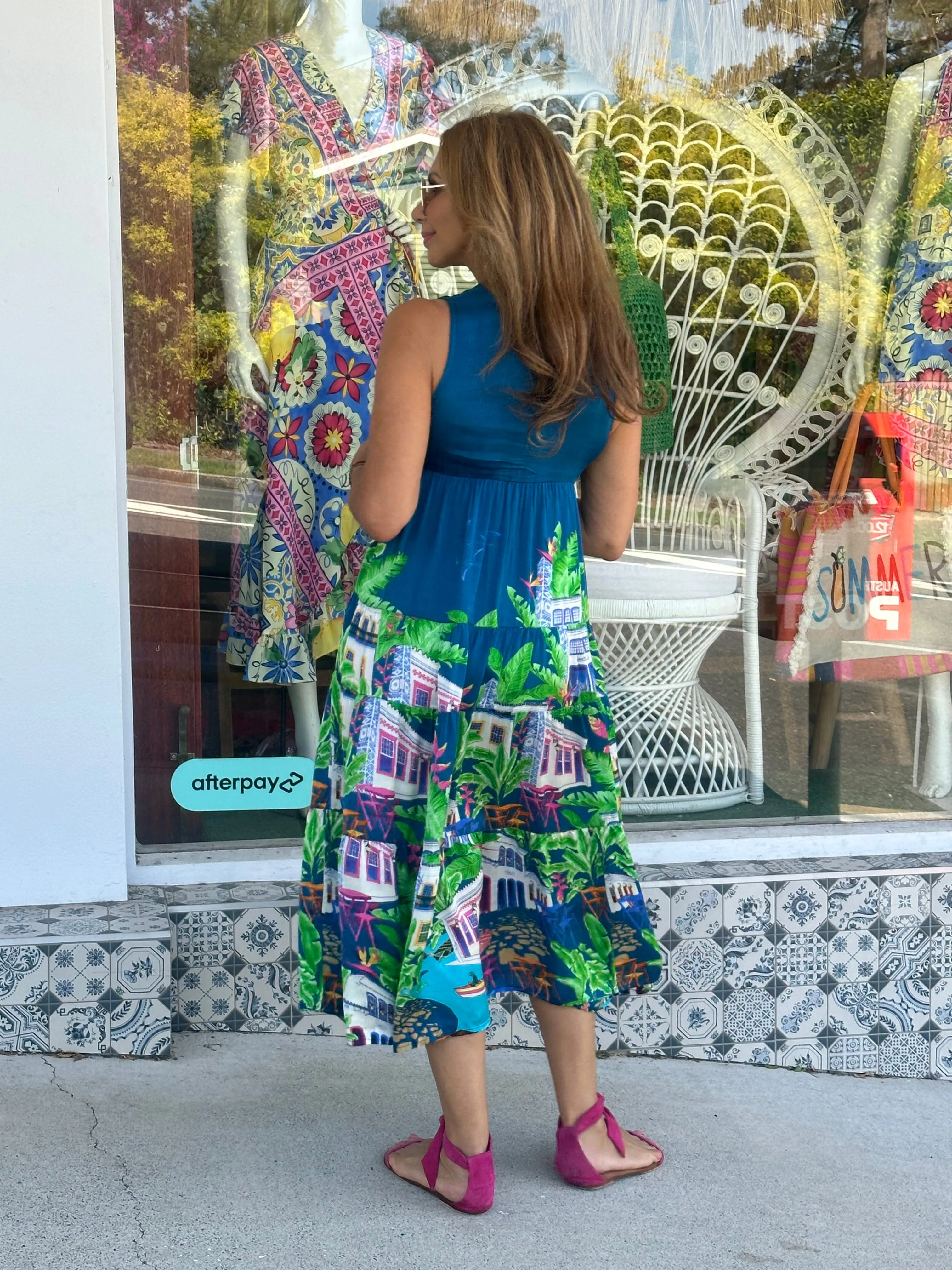 Paraty Teal Sun Dress