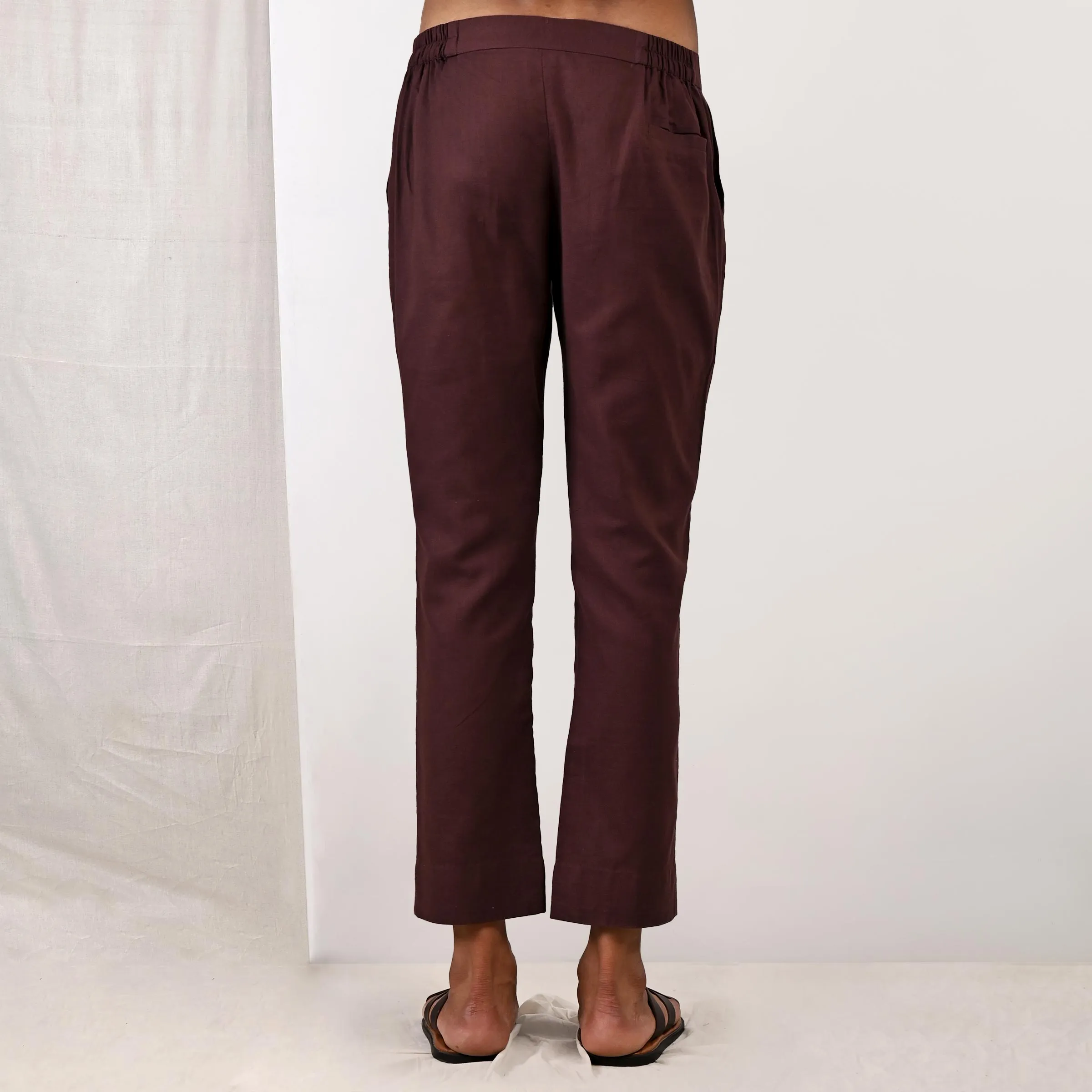 Parson - Dark Mahogany Asymmetrical Short Kurta Set