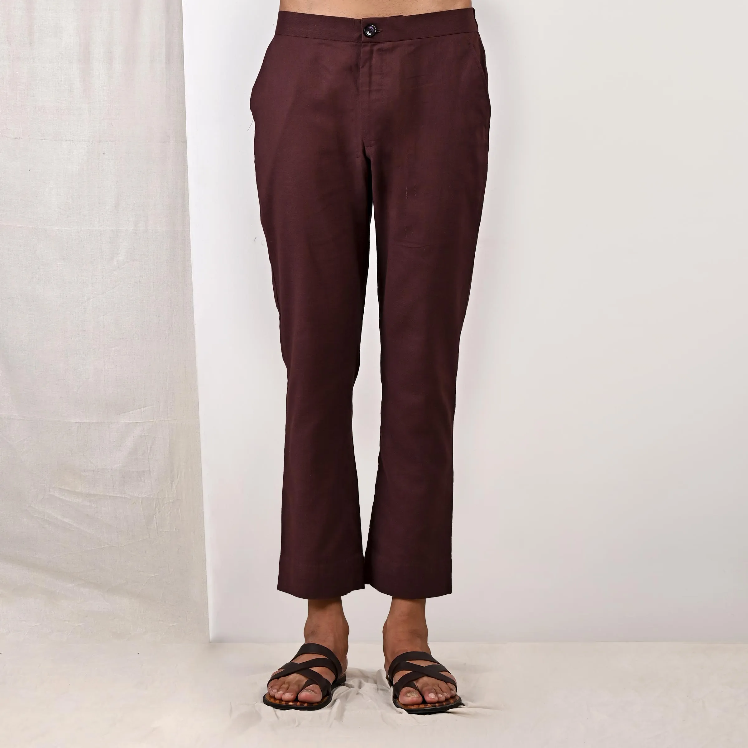 Parson - Dark Mahogany Asymmetrical Short Kurta Set